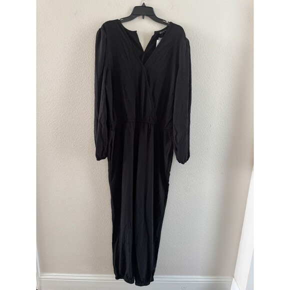 Womens jumpsuit Outfit Pockets Long sleeves Pants Jumpsuit black XL MISSING BELT - Picture 7 of 16